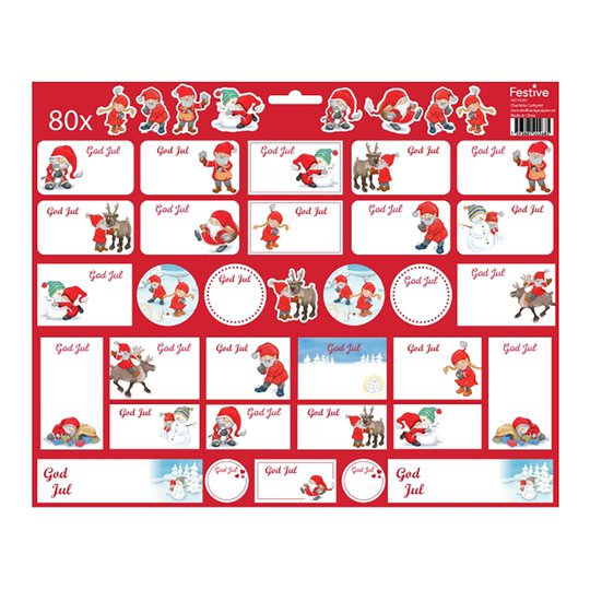 Juletiketter Storpack - 80-pack