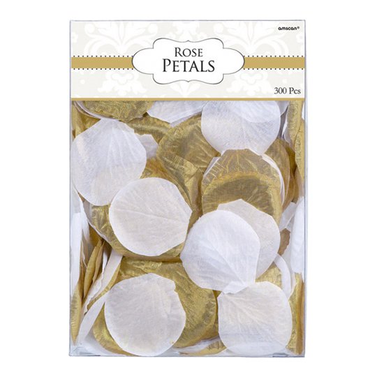 Bordsdekor Rosenblad Guld/Vit - 300-pack