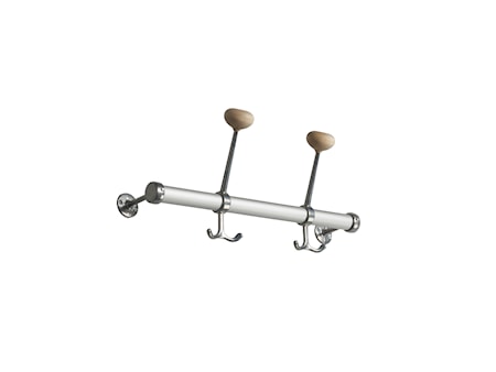 Gustav aluminium/aluminium hattkroklist L=400 mm/2 krok