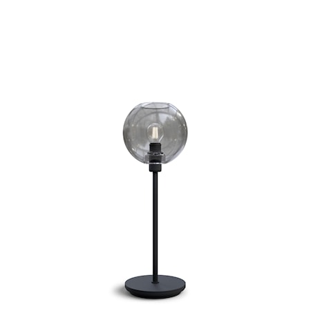 Gloria bordslampa svartstruktur/rökfärgat glas E14