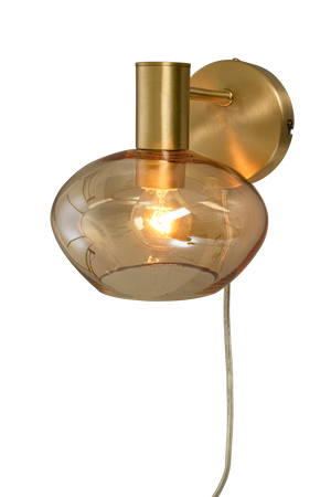 Bell Vägglampa Matt Mässing/Amber IP20