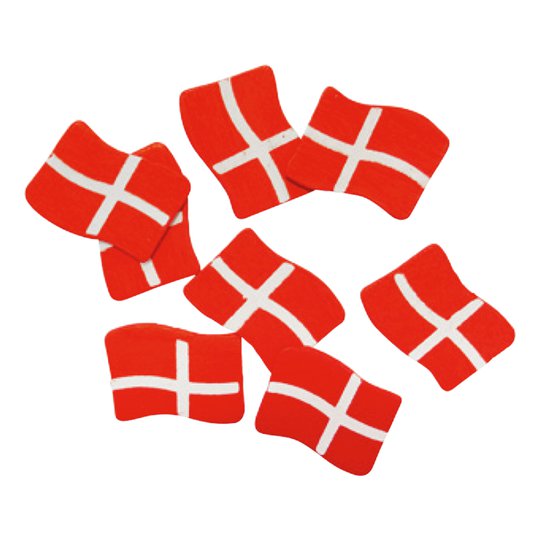Konfettiflaggor Danmark i Trä - 50-pack