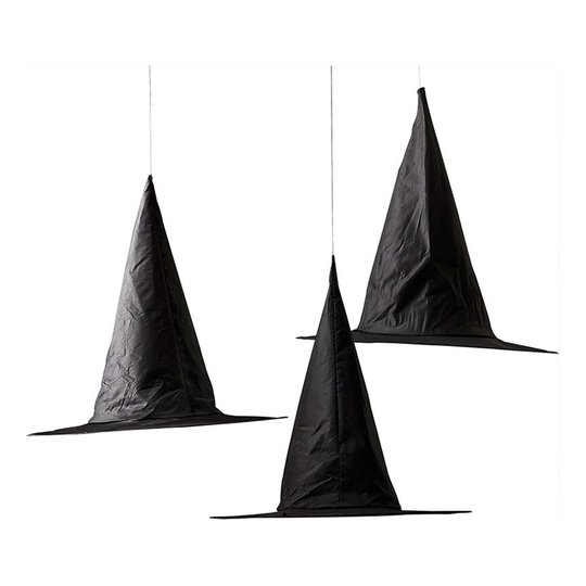 Hängande Dekorationer Häxhattar Svart - 3-pack