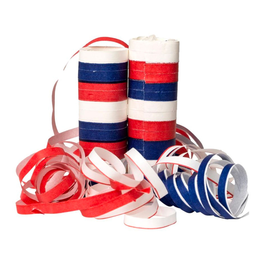 Röd/Blå/Vita Serpentiner - 2-pack