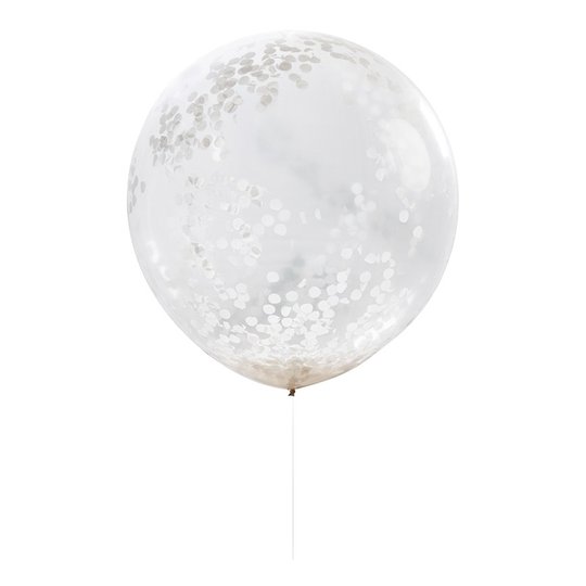 Konfettiballonger Stora Vita - 3-pack