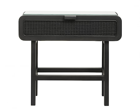 Konsolbord Teakträ Svart 90X35Cm