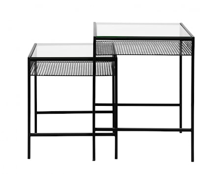 Rona Soffbord Set Med Glas Hylla