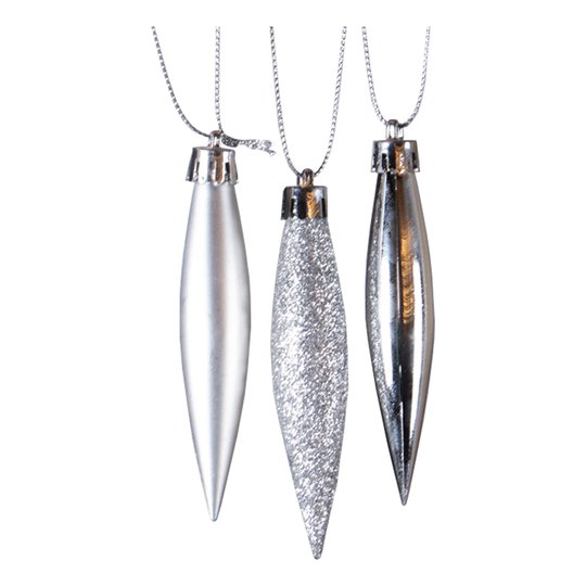 Julhänge Droppe Silver - 9-pack