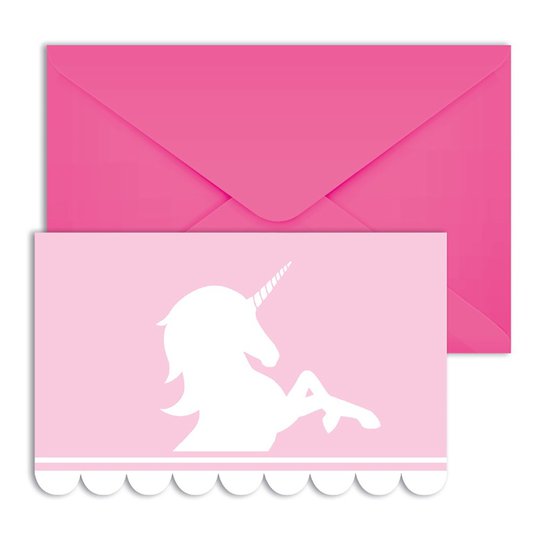 Inbjudningskort Unicorn Rosa - 6-pack