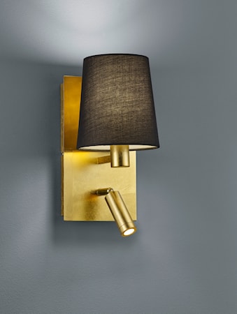 Marriot Vägglampa E27 + LED Guld/Svart