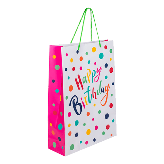 Presentpåse Happy Birthday - Stor