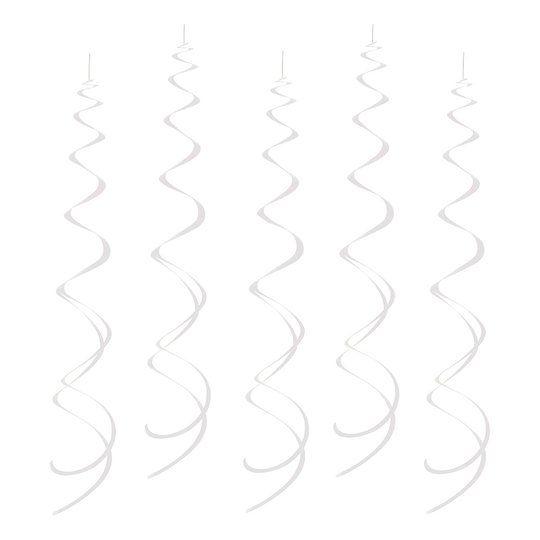 Swirls Vita Hängande Dekoration - 8-pack