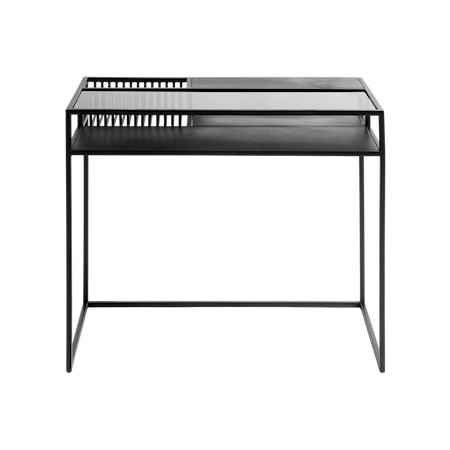 Denver Skrivbord 90cm Svart/Svart glas