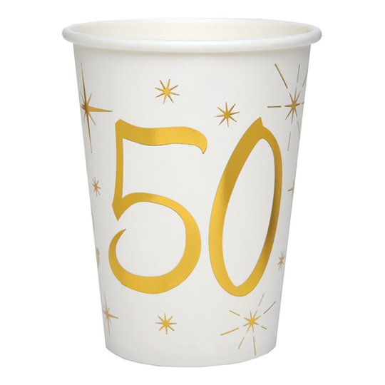 Pappersmuggar Siffra Guld/Vit - Siffra 50