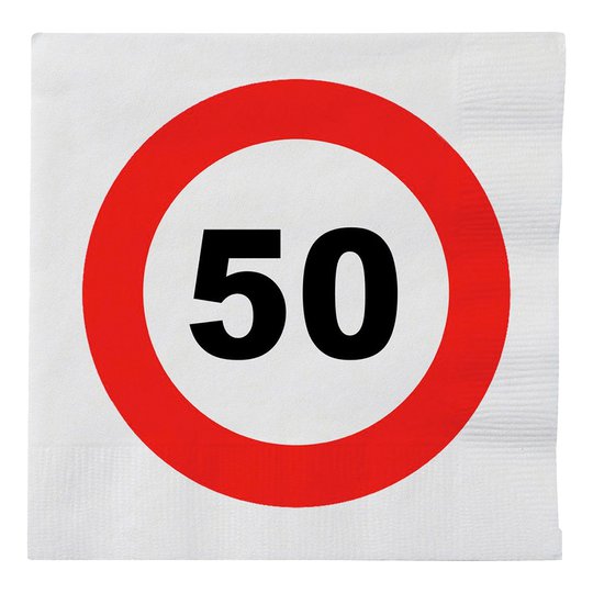 Pappersservetter Trafikskylt 50 - 20-pack