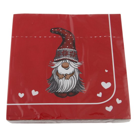 Kaffeservetter Tomte Röda - 20-pack