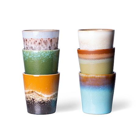 70s ceramics Kaffemugg Set om 6 Phoenix