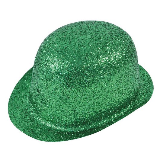 Glittrande Bowlerhatt Grön - One size