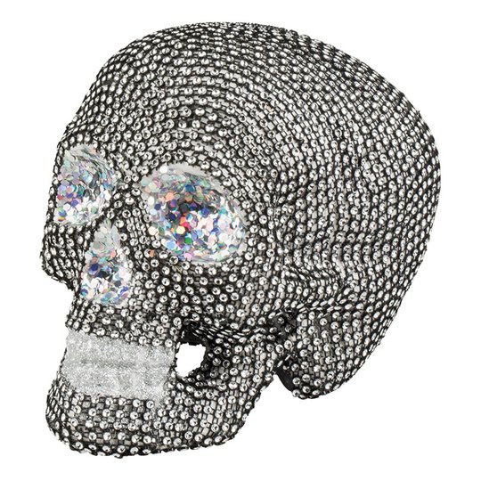 Döskalle Glitter Dekoration