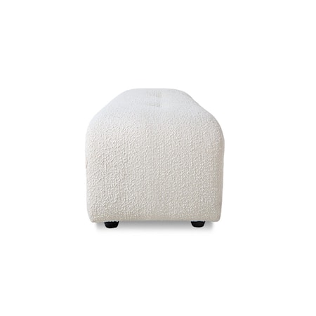 Vint couch: Element Fotpall liten Boucle Gräddvit