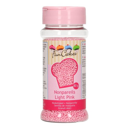 FunCakes Strössel Nonpareils Light Pink/Ljusrosa - 80 g
