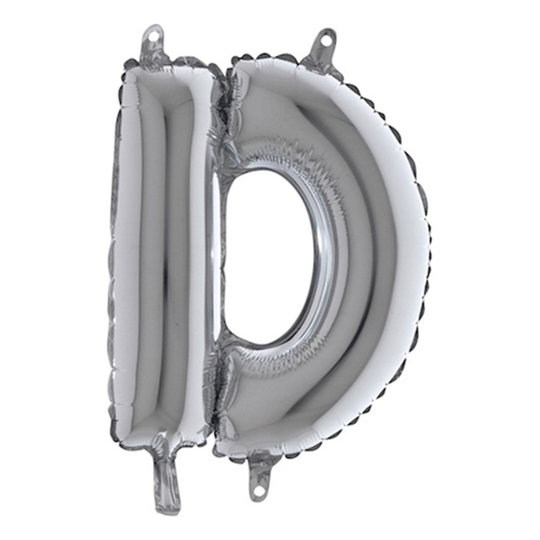 Bokstavsballong Mini Silver - Bokstav D