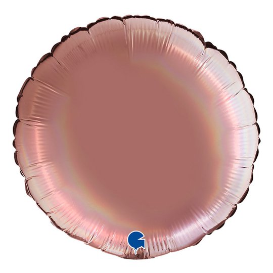 Folieballong Rund Holografisk Rosé - 1-pack