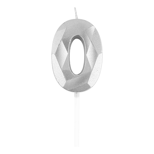 Tårtljus Siffra Diamond Silver