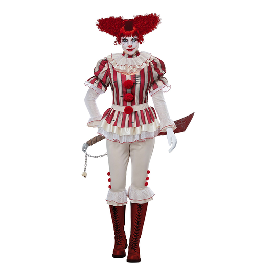 Kvinnlig Skräckclown Maskeraddräkt - X-Small