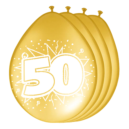 Ballonger 50-års Jubileum Guld - 8-pack
