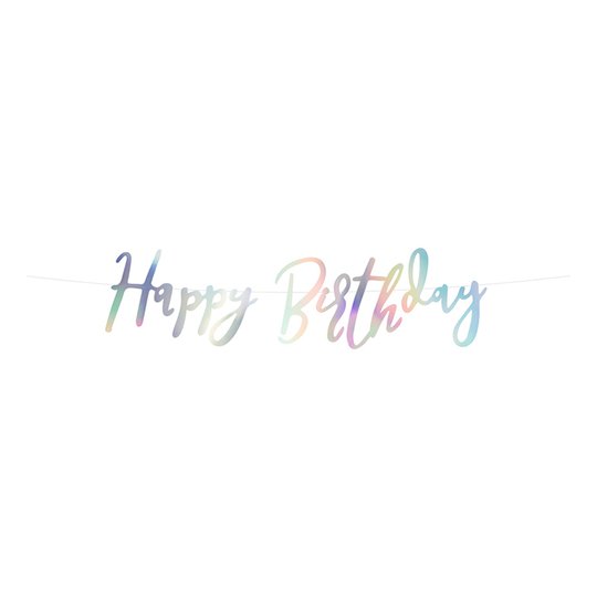 Girlang Happy Birthday Regnbågsskimrande