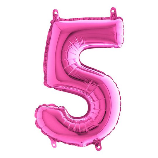 Sifferballong Mini Rosa Metallic - Siffra 5