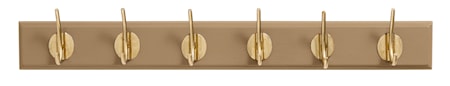 Klädhängare 6 Mässing Krokar Matt Camel