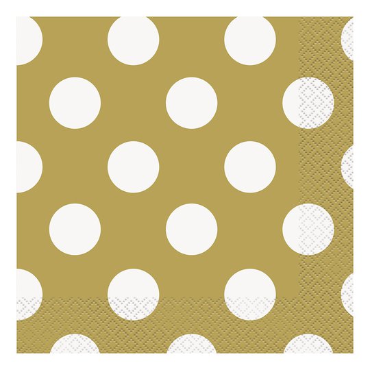 Servetter Guld Prickiga - 16-pack