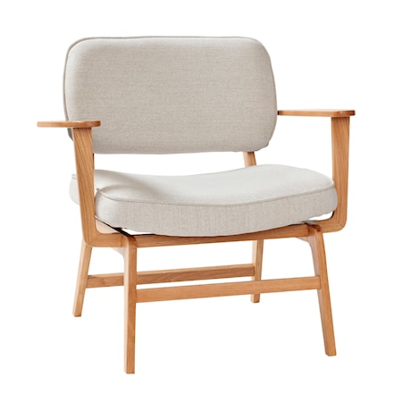 Loungestol Textil/Ekträ FSC Natur/Grå