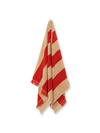 Alee Badhandduk 70x140 cm Light Camel/Red