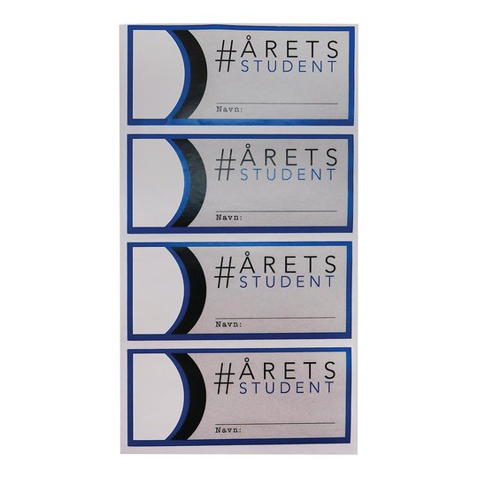 Stickers Till Flaska Årets Student Danmark - 50-pack Blå