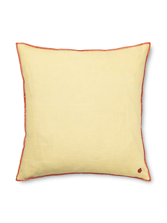 Contrast Linen Kudde Lemon