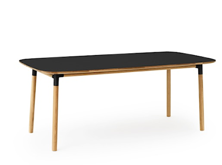 Form Bord Svart/Ek 95x200 cm