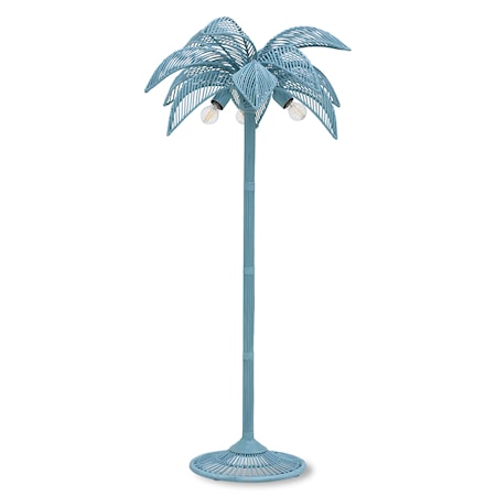 Golvlampa wicker palm Grå/Blå