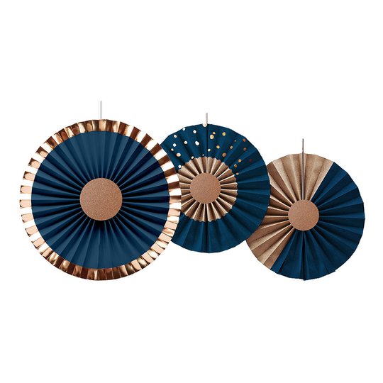 Honeycombs Pappersfjädrar True Blue - 3-pack