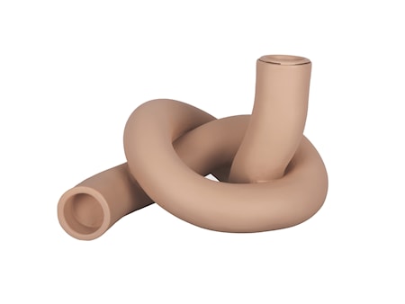 Knot Ljusstake Single Keramik Brun
