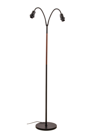 Ljusdal Golvlampa 2-Arm Svart/Valnöt IP20
