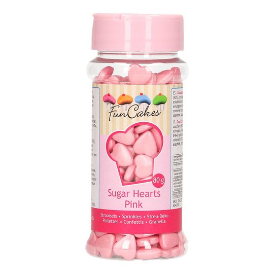 FunCakes Strössel Sugar Hearts Pink/Rosa - 80 g