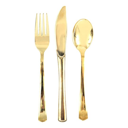 Plastbestick Guldmetallic - 18-pack