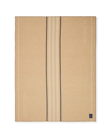 Randig Pläd Återvunnen Ull/Kaschmir Beige
