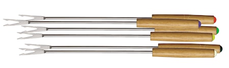 Fondue-gafflar, träskaft, 6-pack