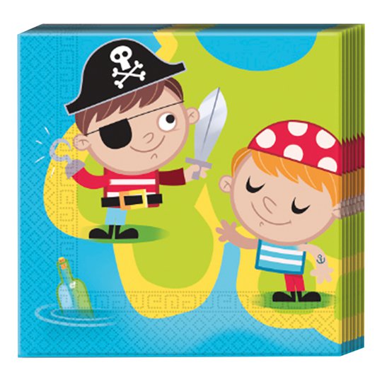 Servetter Piratbarn - 20-pack