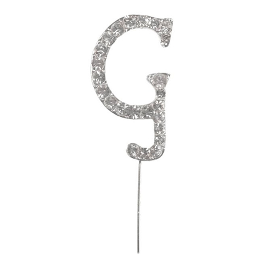 Tårtdekoration Bokstav Diamant i Metall - Bokstav G
