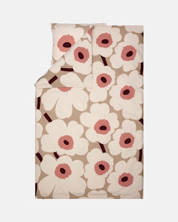 Unikko Påslakan 240 x 220 cm Beige/Bomull/Rose